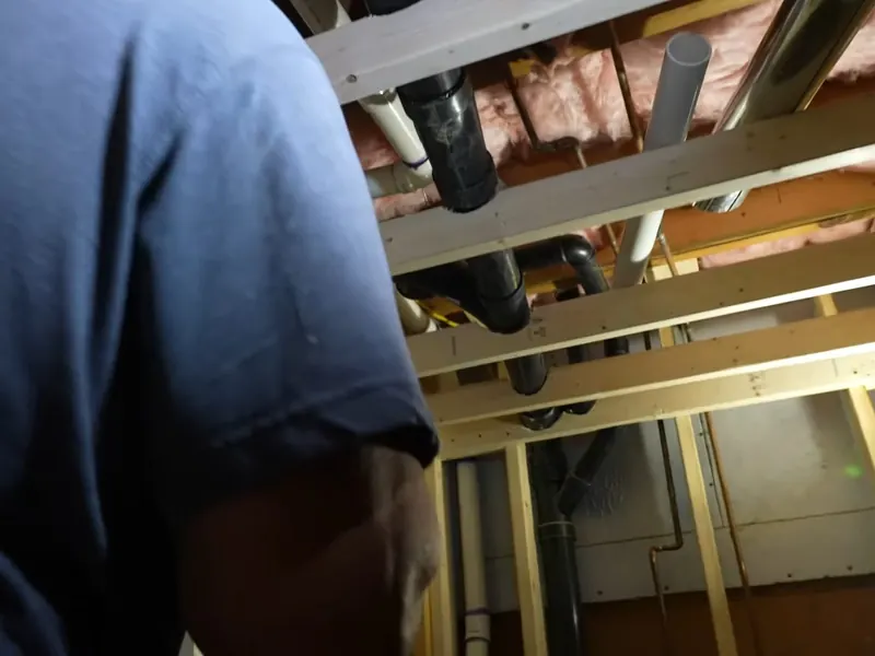 Basement plumbing rough-in and drain piping for Shower and Bathtub Installation in Pottstown, PA in Pottstown, PA